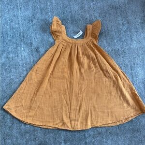 Golden Mustard Ruffled Tiered Sundress with Flutter Cap Sleeves